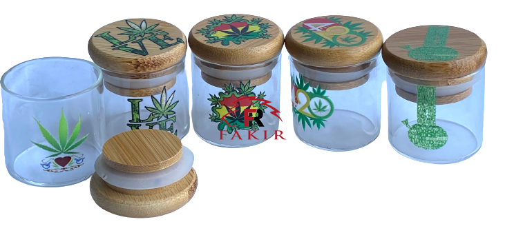контейнер стекло бамбук "Bamboo glass jars" большой фото 2