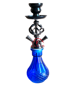Кальян средний на две трубки 38 см № YR6-11-Blue фото 1