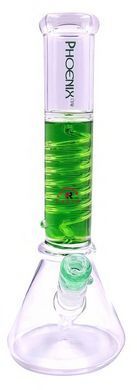 Бонг стеклянный "Phoenix" 30см № 6-34 "Green" фото 2
