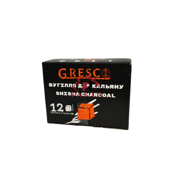 Вугілля для кальяну горіховий Gresco 12шт 25*25мм фото 1