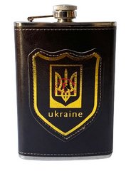 Фляжка кожаная "Украина" 9oz